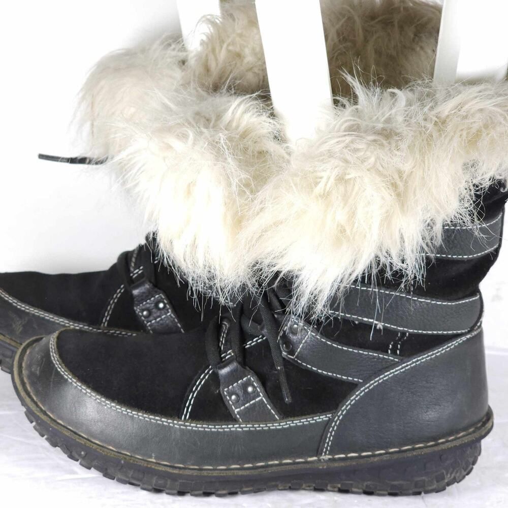 Sorel Women's Kaya US8 Black Leather Waterproof Insulated Faux Fur Winter Boot - Picture 2 of 16